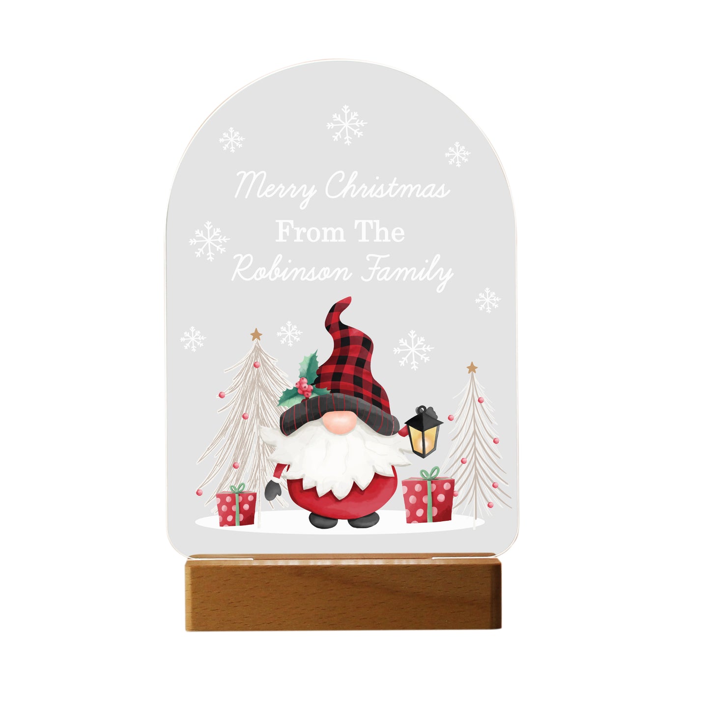 Personalised Gonk Wooden Based LED Christmas Light - image 9