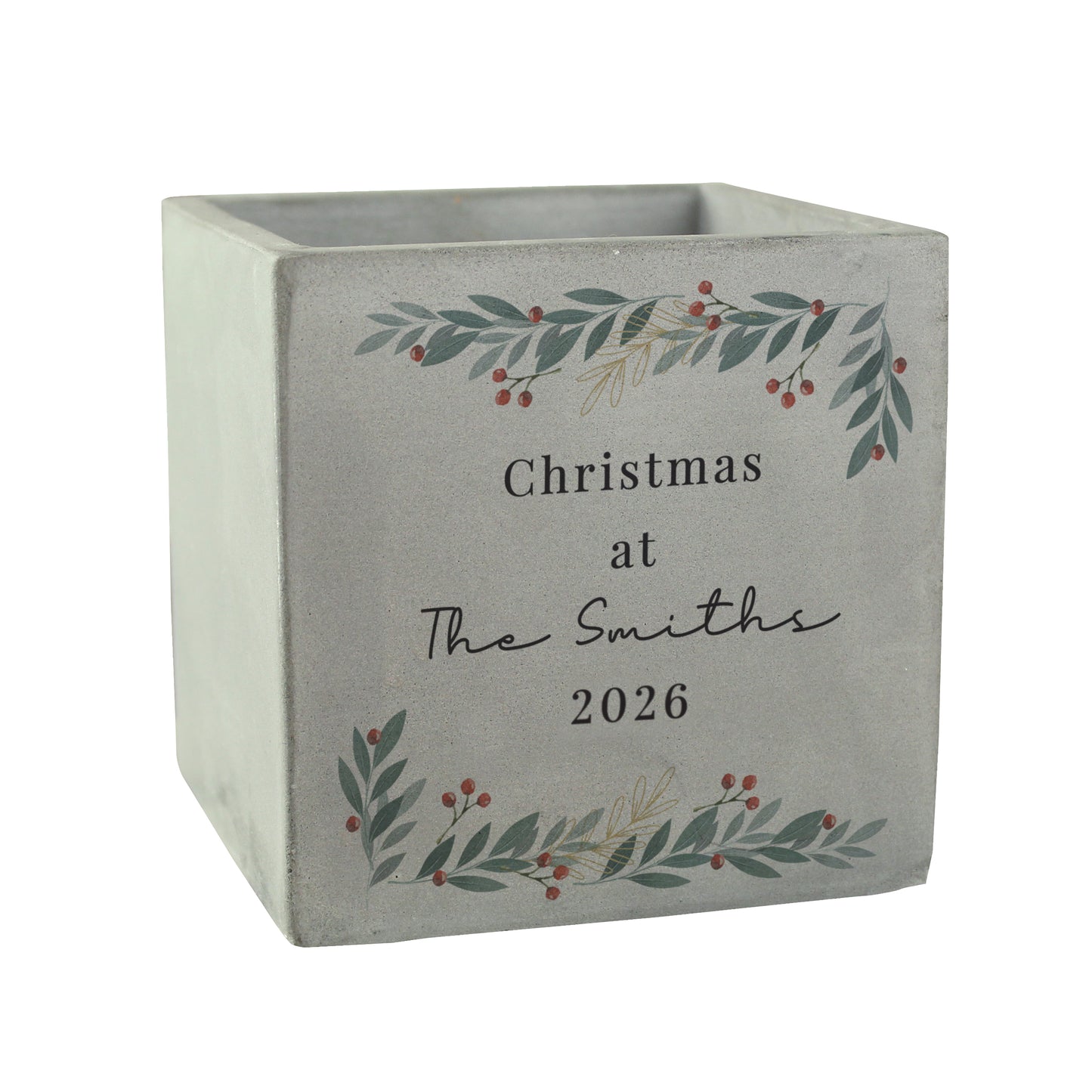 Personalised Christmas Foliage Concrete Planter - image 5