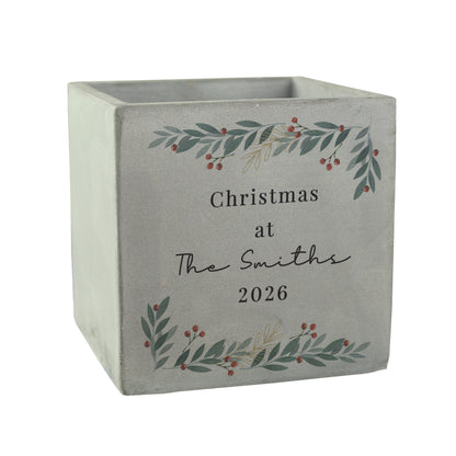 Personalised Christmas Foliage Concrete Planter - image 5