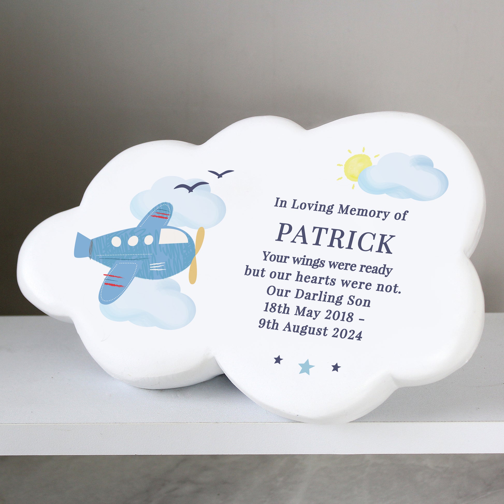 Personalised Plane Resin Memorial Cloud - image 2