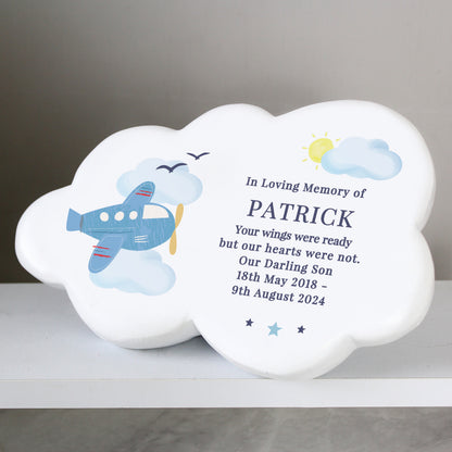 Personalised Plane Resin Memorial Cloud - image 2