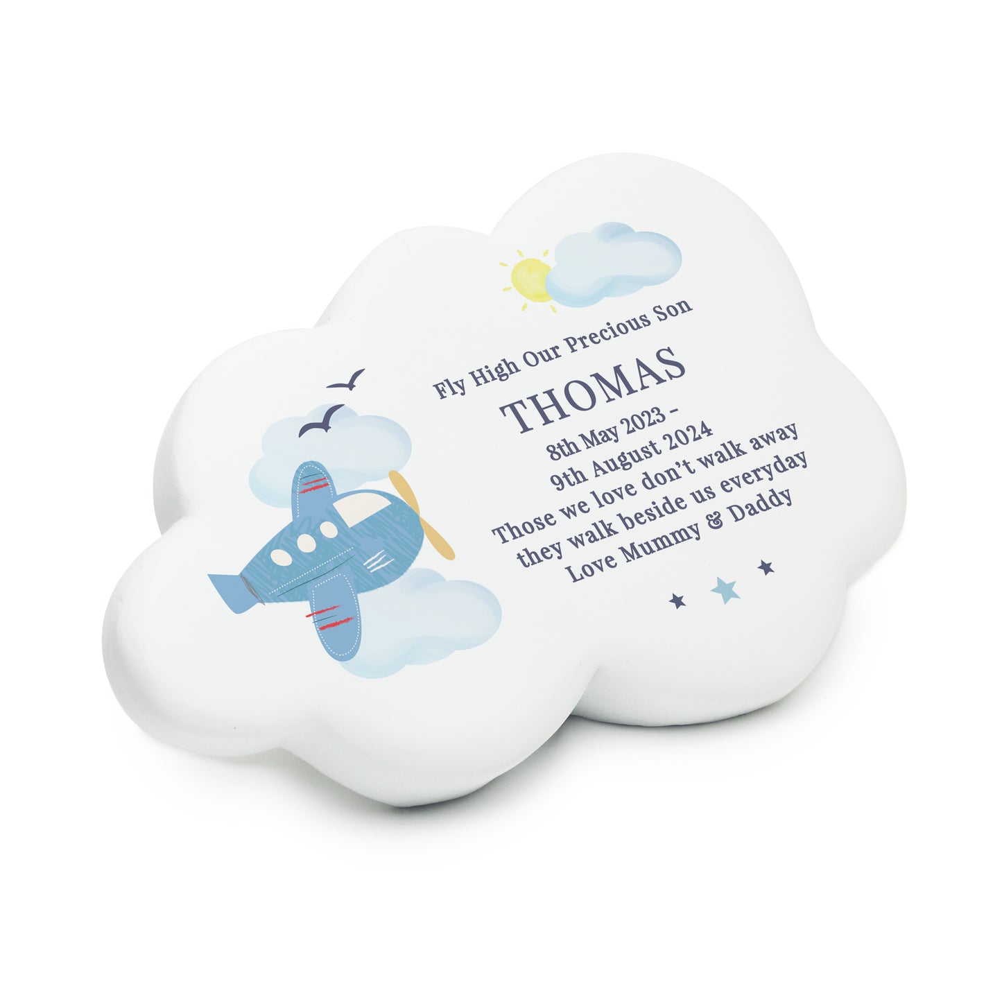 Personalised Plane Resin Memorial Cloud - image 5