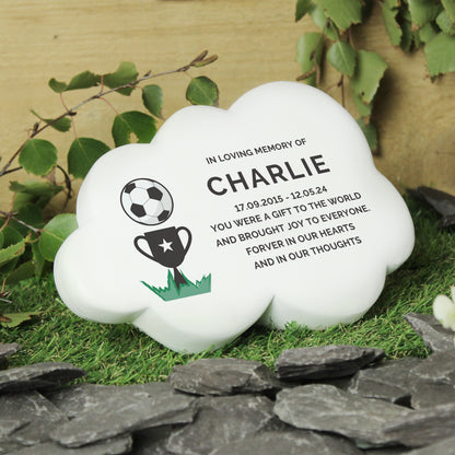 Personalised Football Resin Memorial Cloud from Heartfelt Gifts