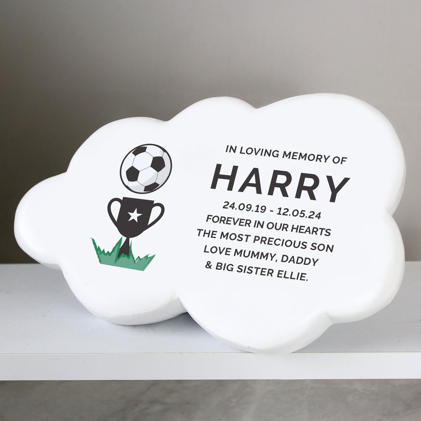 Personalised Football Resin Memorial Cloud - image 2