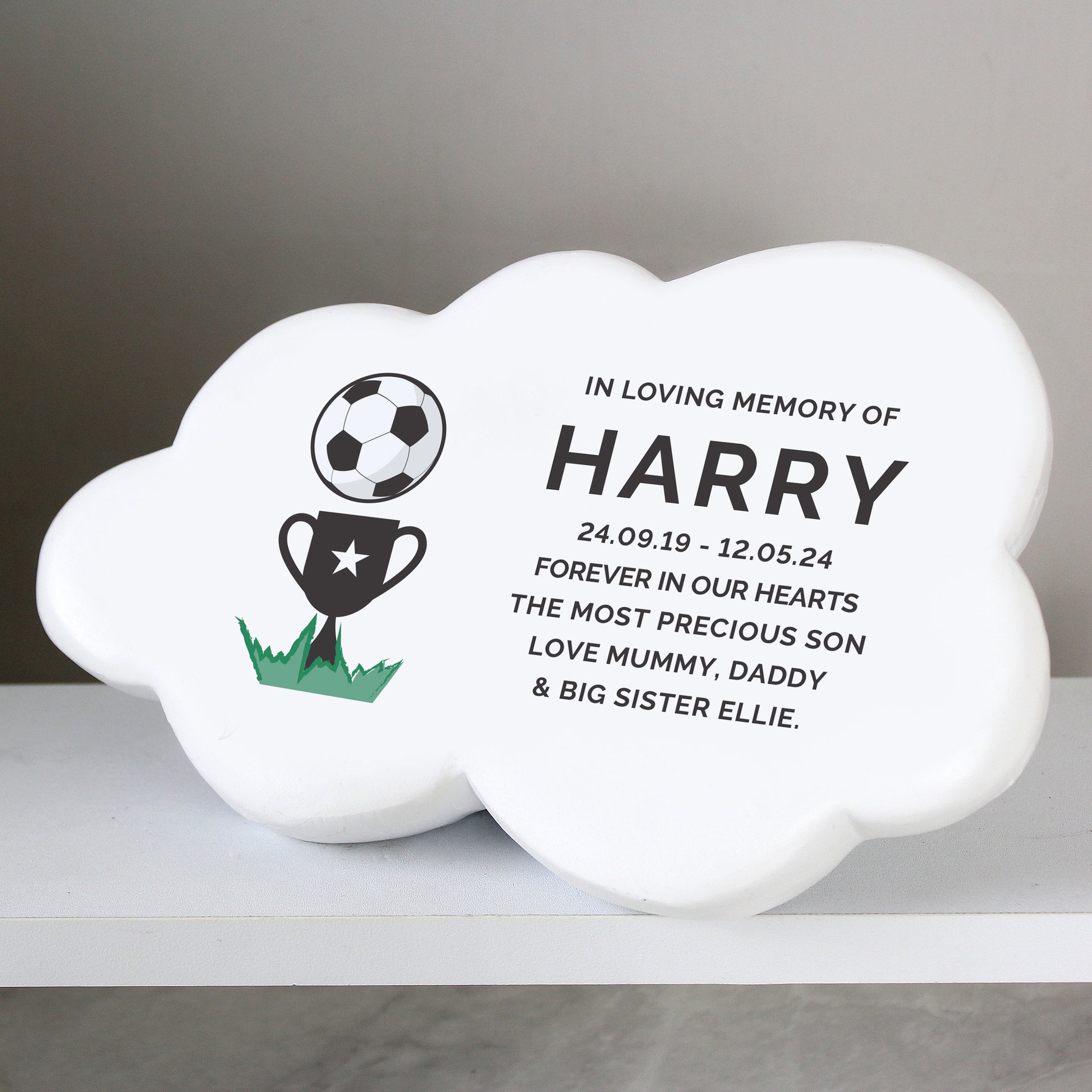 Personalised Football Resin Memorial Cloud - image 2
