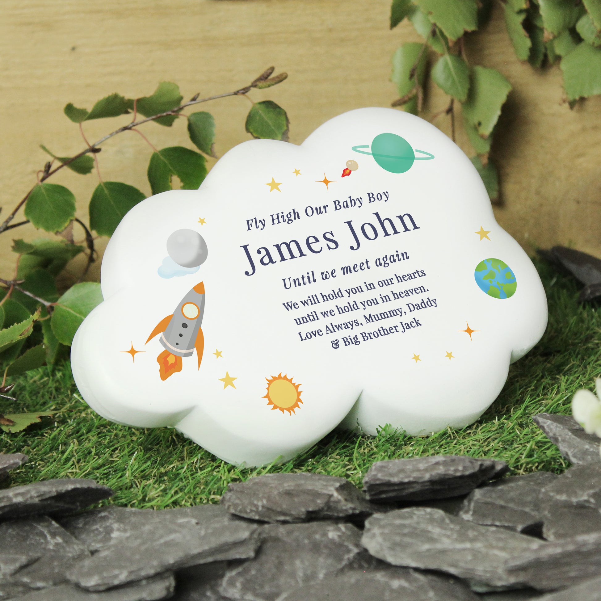 Personalised Space Resin Memorial Cloud from Heartfelt Gifts