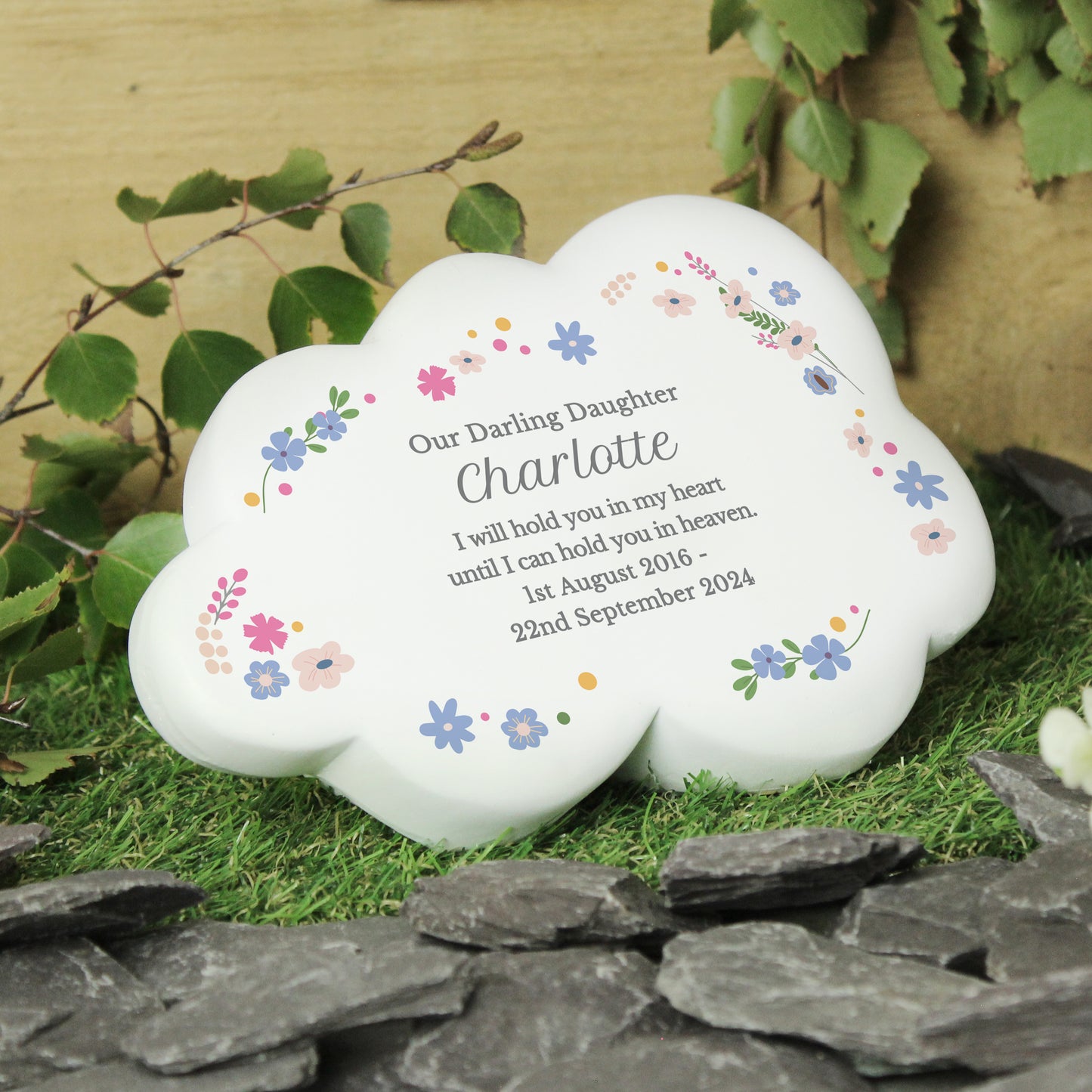 Personalised Floral Resin Memorial Cloud - image 4