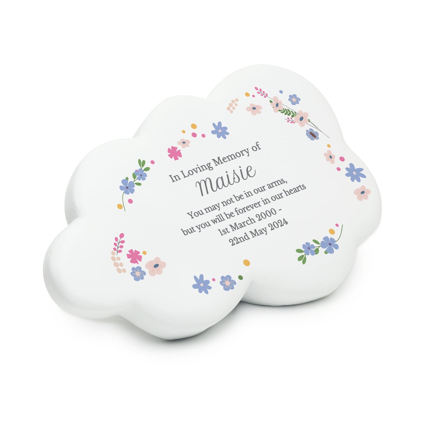 Personalised Floral Resin Memorial Cloud - image 5