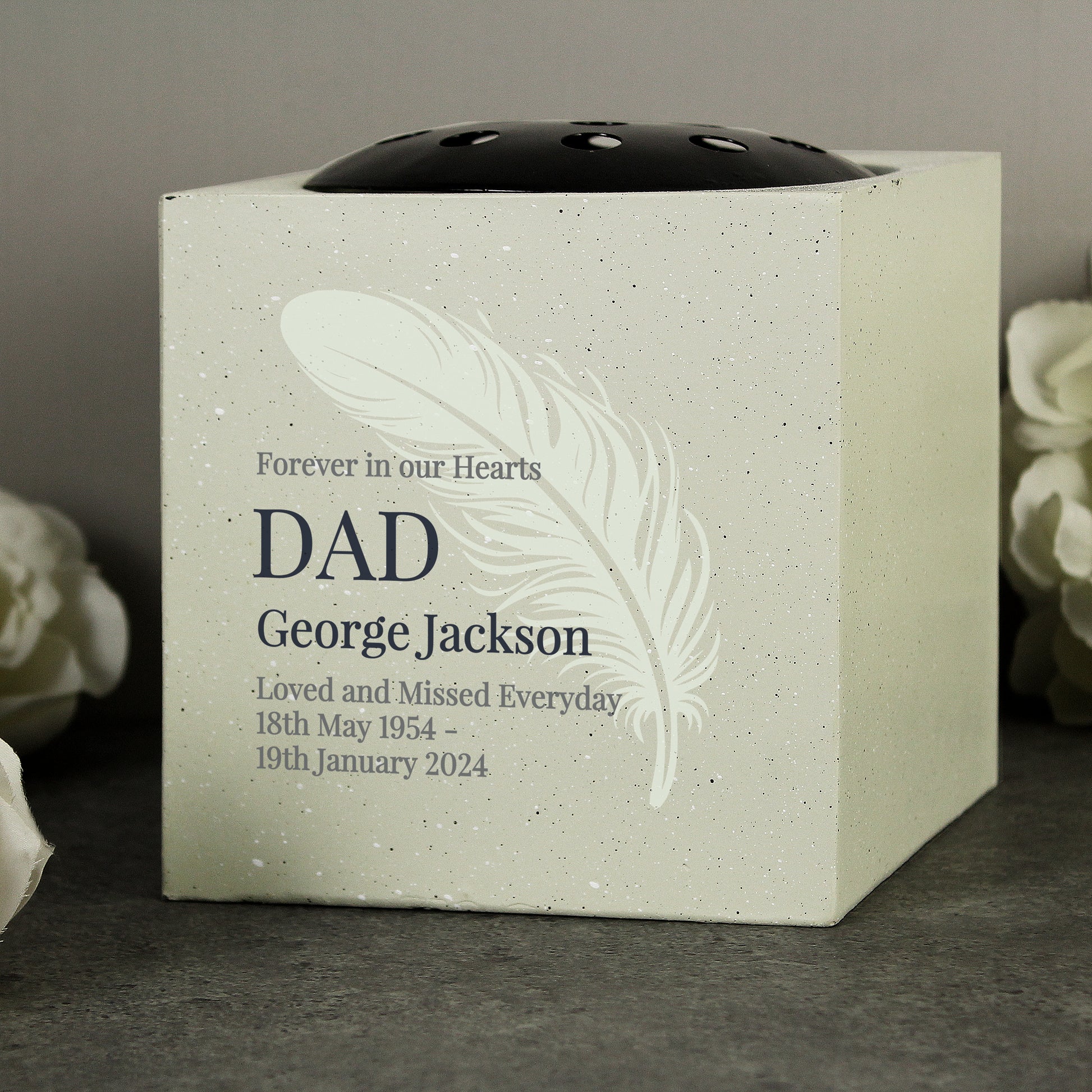 Personalised Feather Memorial Vase - image 2
