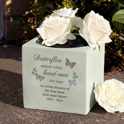 Personalised Butterflies Appear Memorial Vase from Heartfelt Gifts