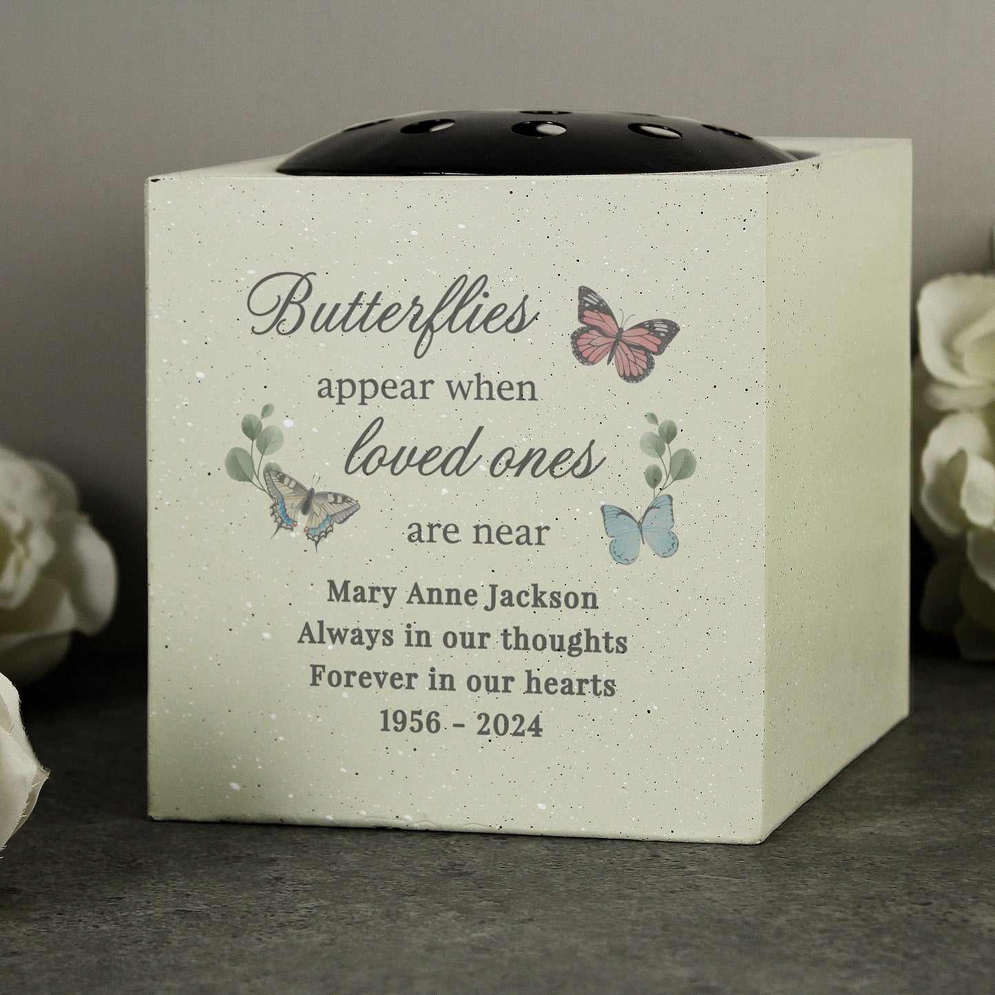 Personalised Butterflies Appear Memorial Vase - image 3