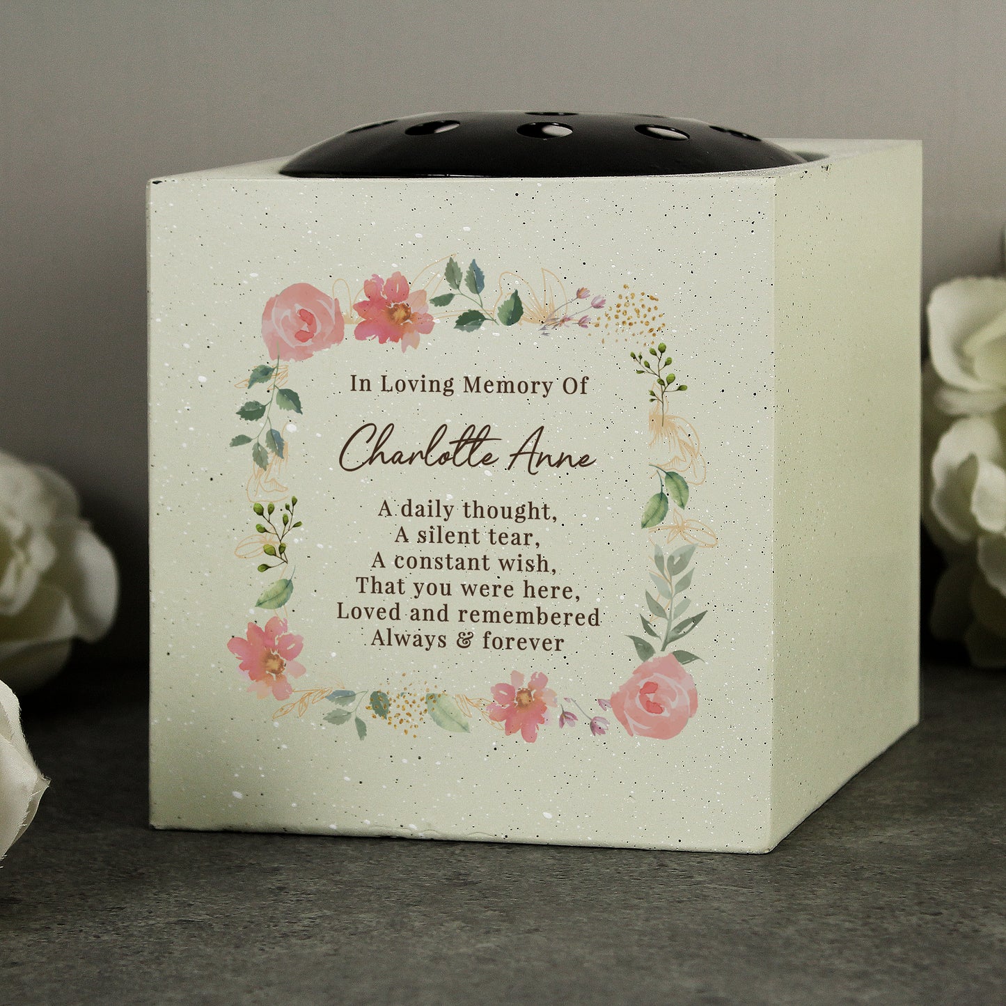 Personalised Floral Memorial Vase - image 2