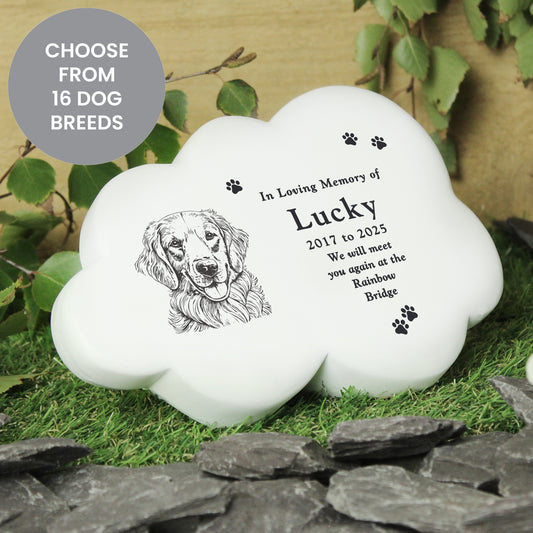 Personalised Dog Breed Garden Memorial Cloud from Heartfelt Gifts