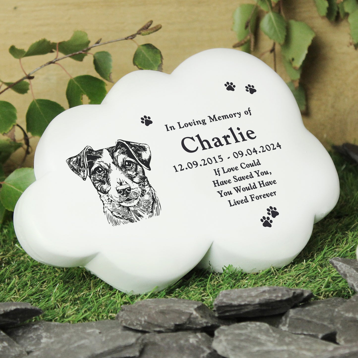 Personalised Dog Breed Garden Memorial Cloud - image 3