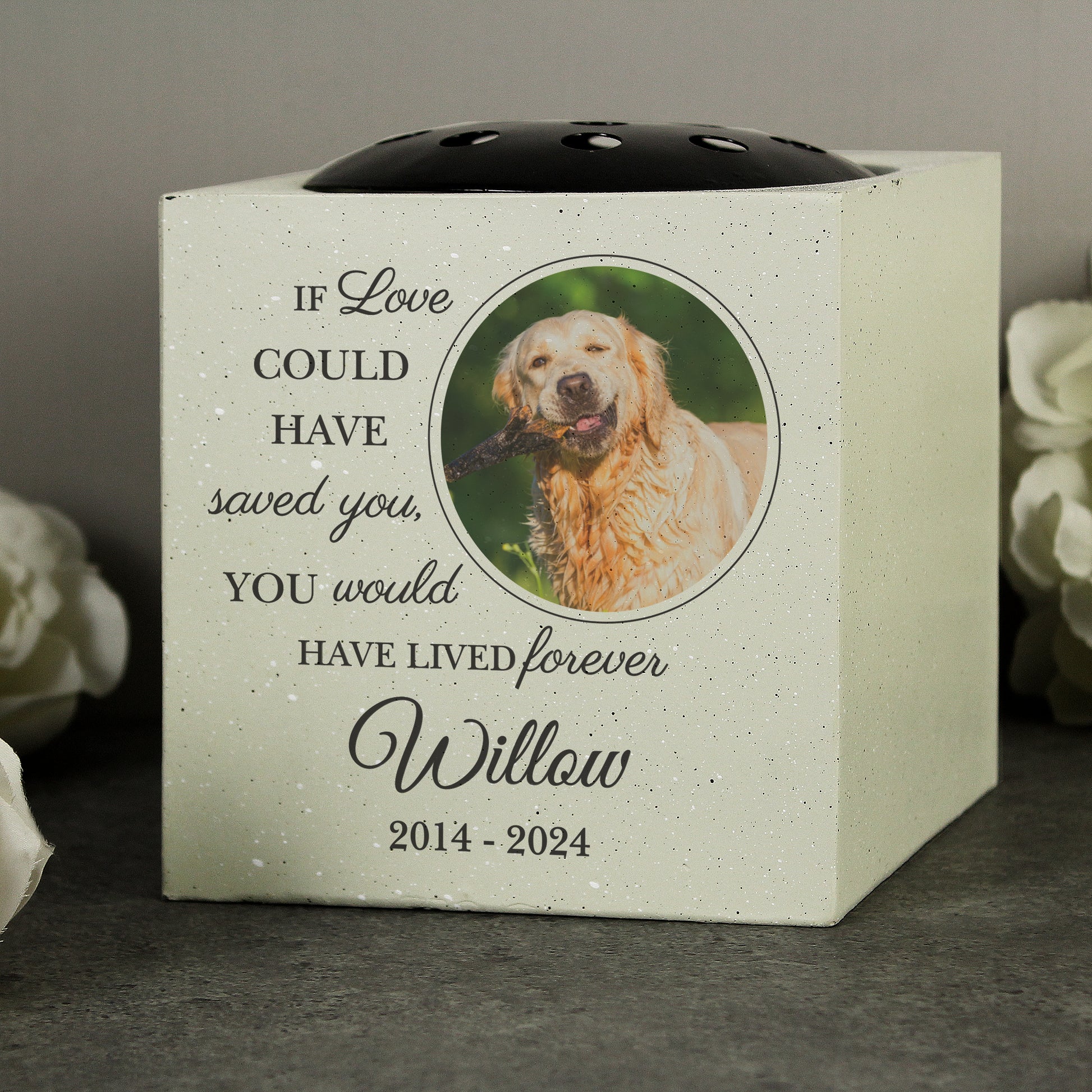 Personalised Pet Photo Upload Memorial Garden Vase from Heartfelt Gifts