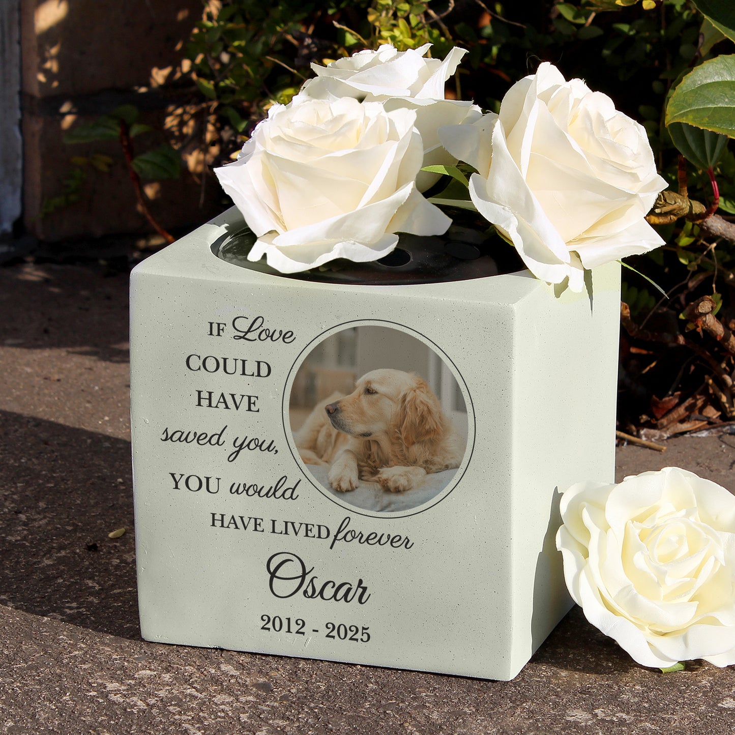 Personalised Pet Photo Upload Memorial Garden Vase - image 2