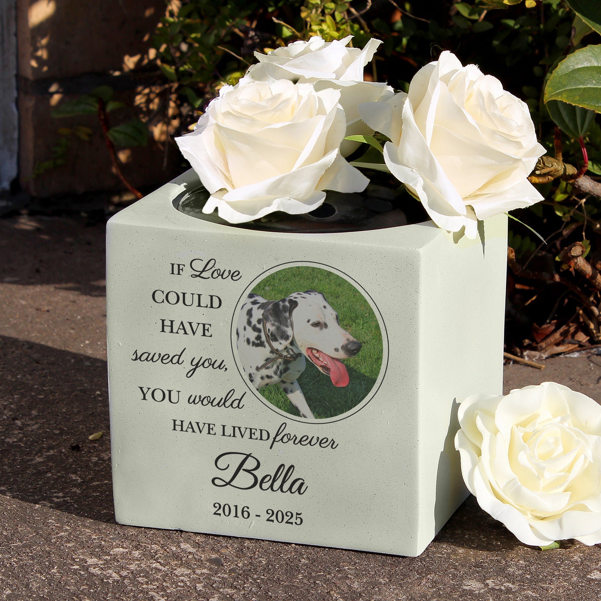 Personalised Pet Photo Upload Memorial Garden Vase - image 4
