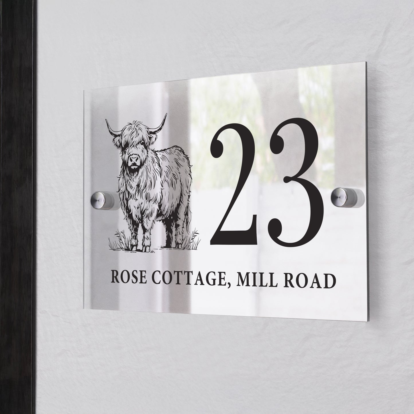 Personalised Highland Cow Acrylic House Sign – New Home & Housewarming Gift - image 2