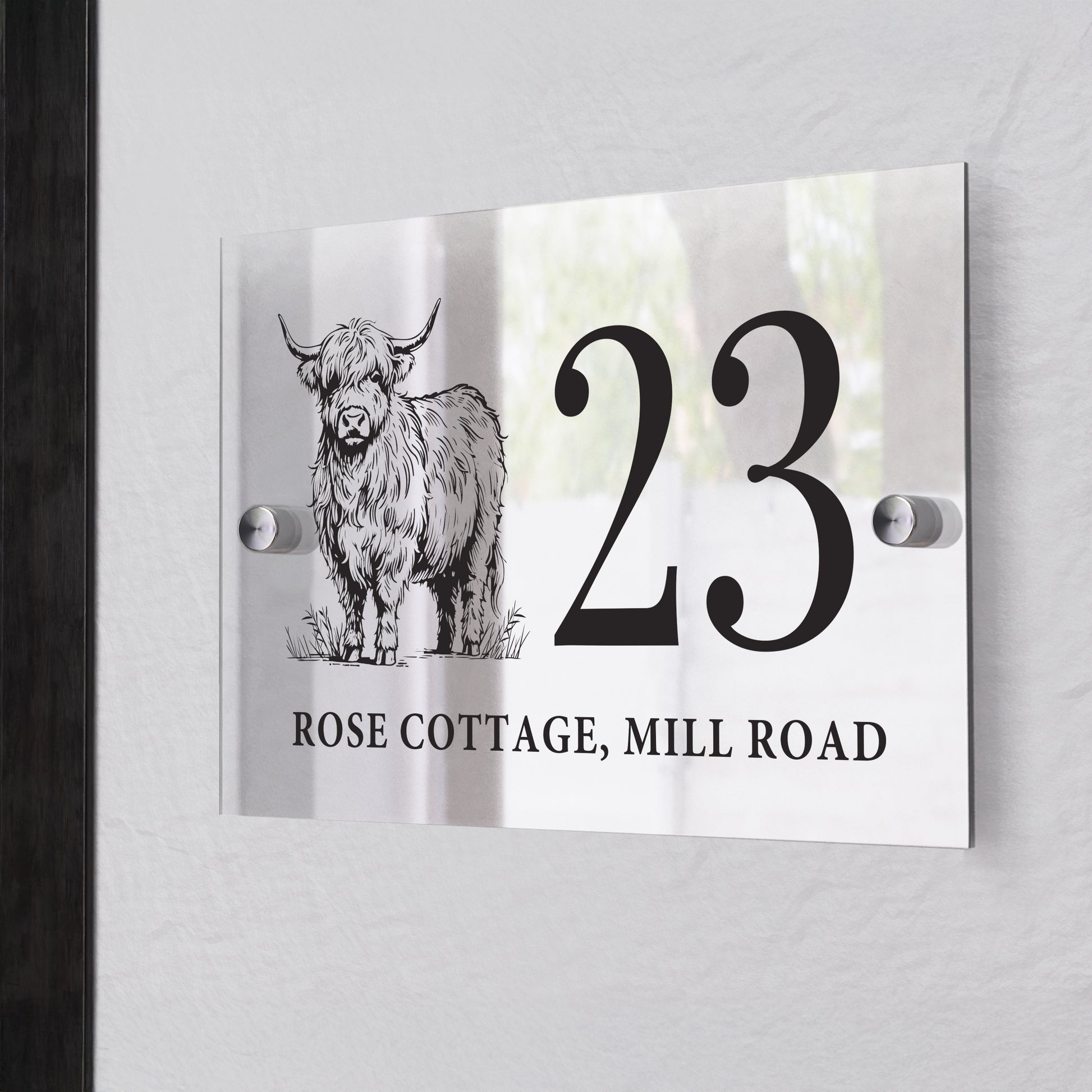 Personalised Highland Cow Acrylic House Sign – New Home & Housewarming Gift - image 2