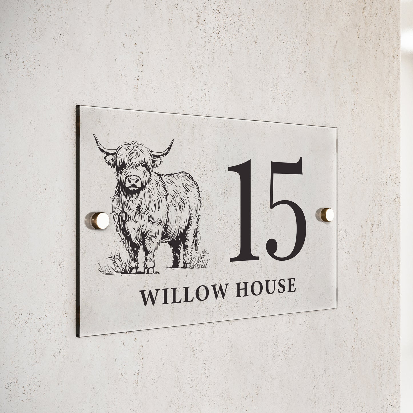 Personalised Highland Cow Acrylic House Sign – New Home & Housewarming Gift - image 3