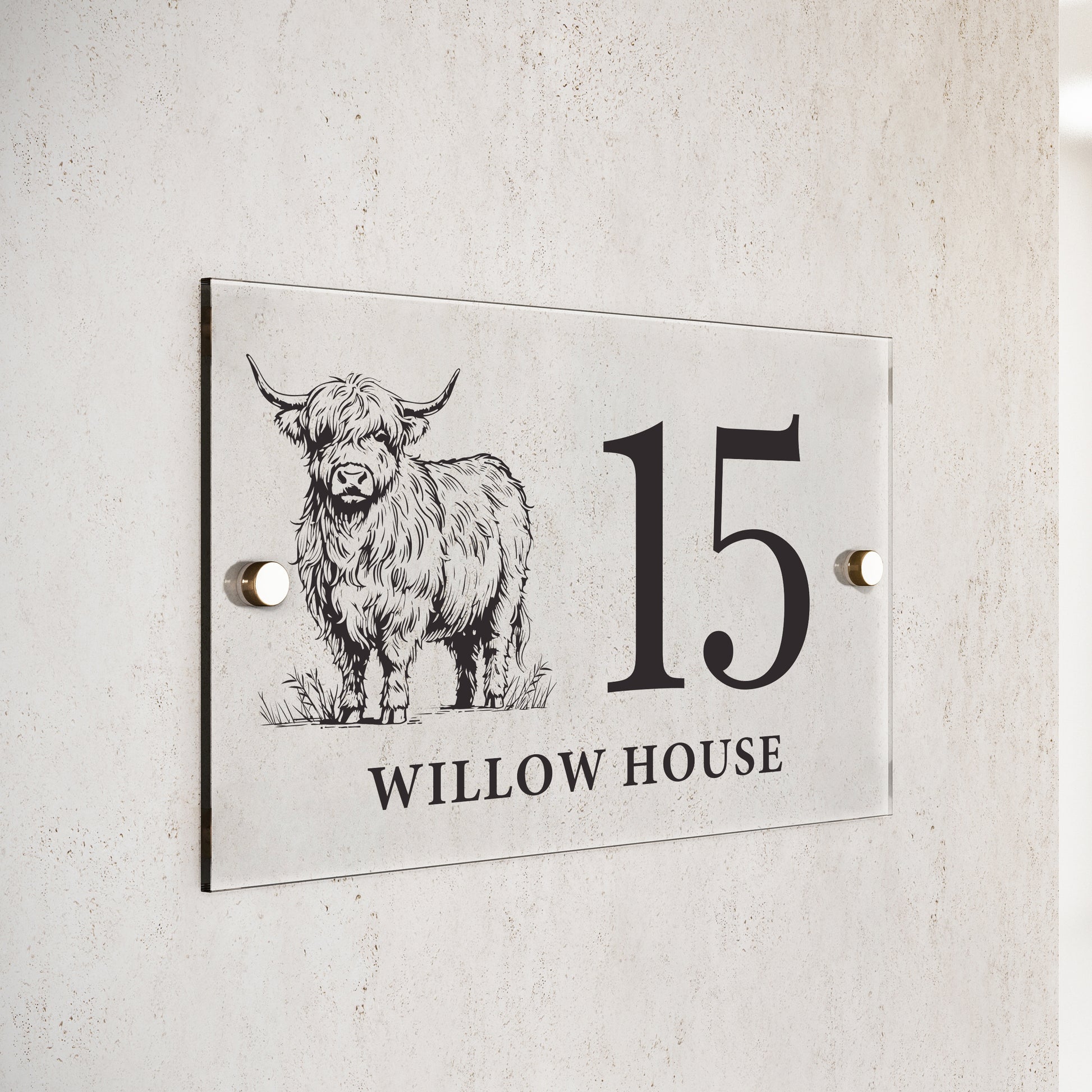 Personalised Highland Cow Acrylic House Sign – New Home & Housewarming Gift - image 3