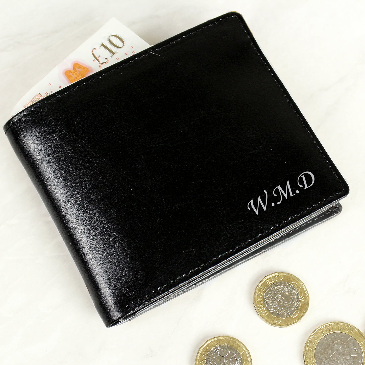 Personalised Script Font Leather Wallet from Heartfelt Gifts