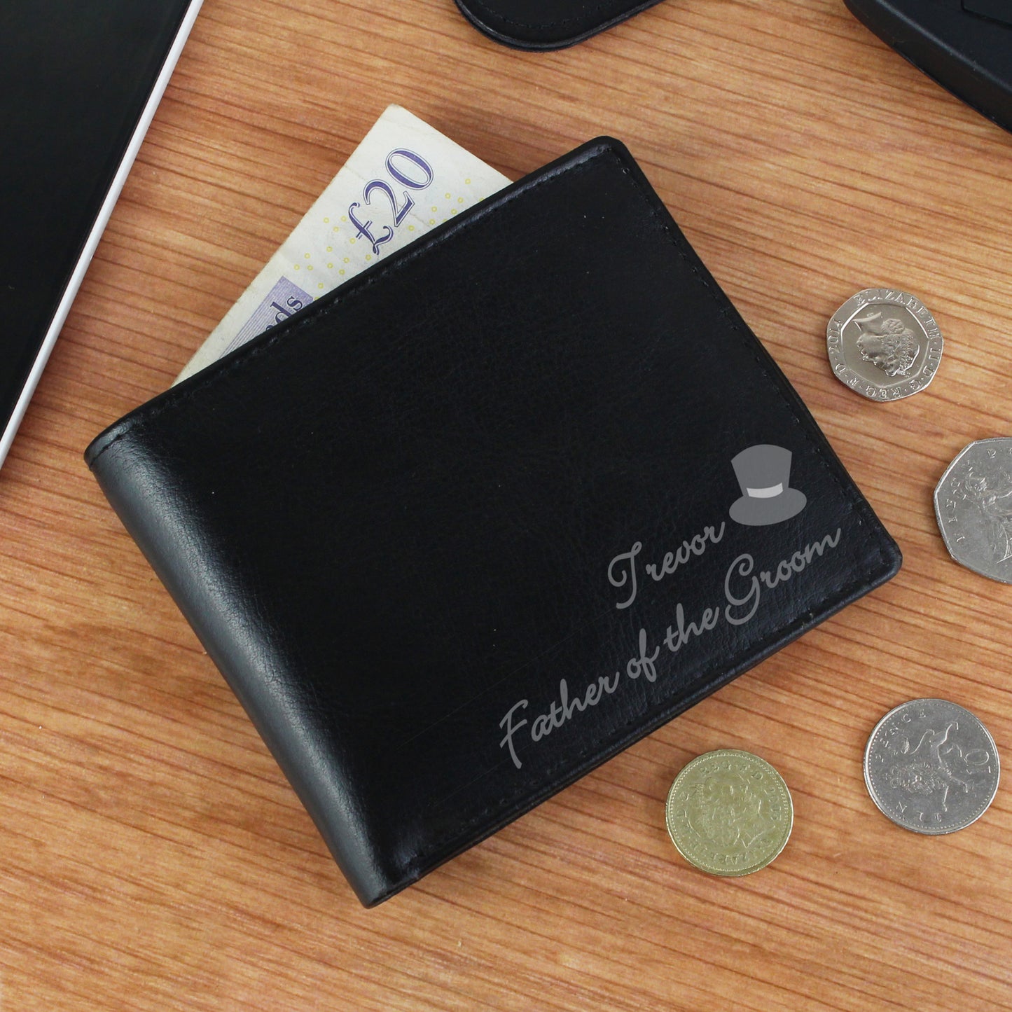 Personalised Top Hat Leather Wallet from Heartfelt Gifts