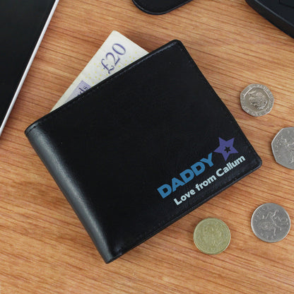 Personalised Blue Worlds Best Dad Leather Wallet from Heartfelt Gifts
