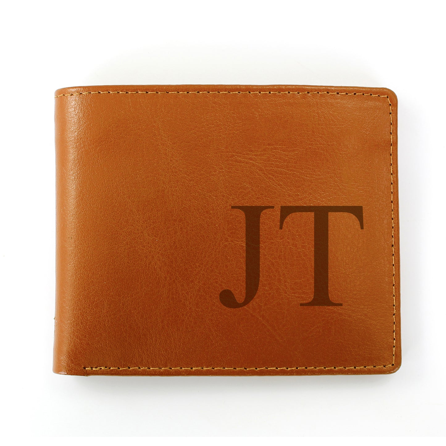 Personalised Big Initials Tan Leather Wallet - image 2