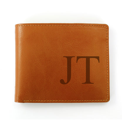 Personalised Big Initials Tan Leather Wallet - image 2