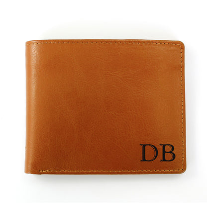 Personalised Initials Tan Leather Wallet - image 2