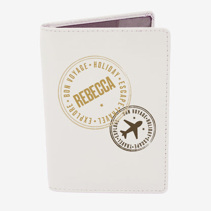 Personalised Stamped Cream Passport Holder - image 2