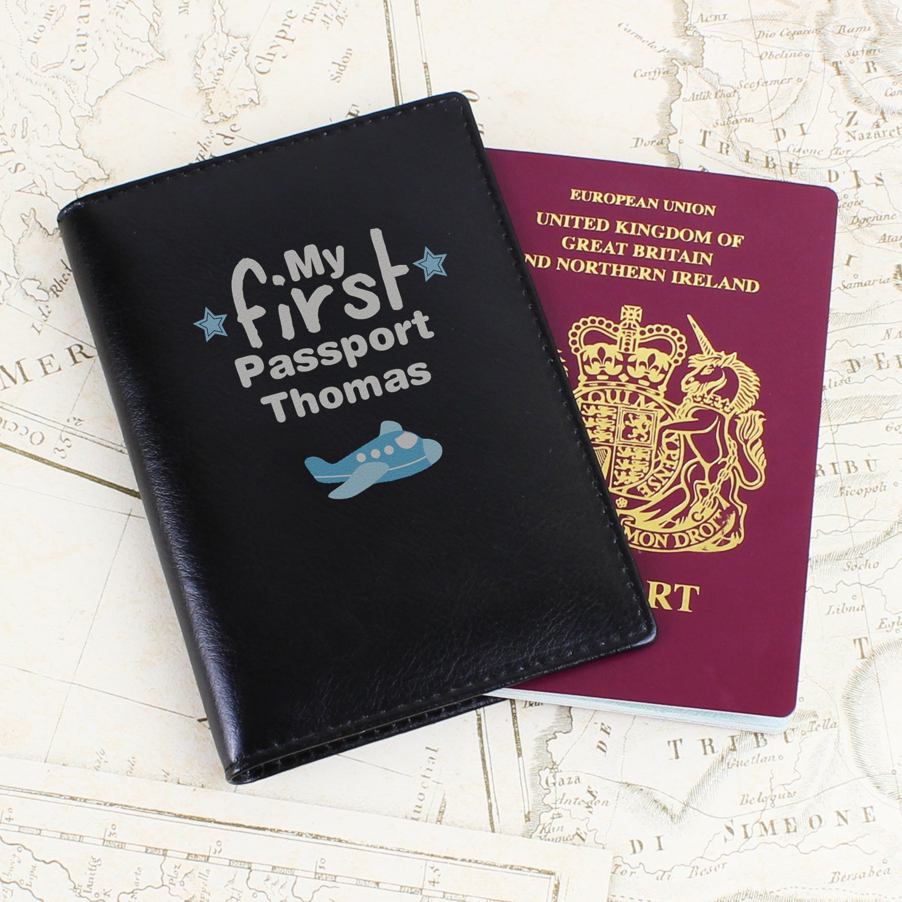 Personalised My First Black Passport Holder from Heartfelt Gifts