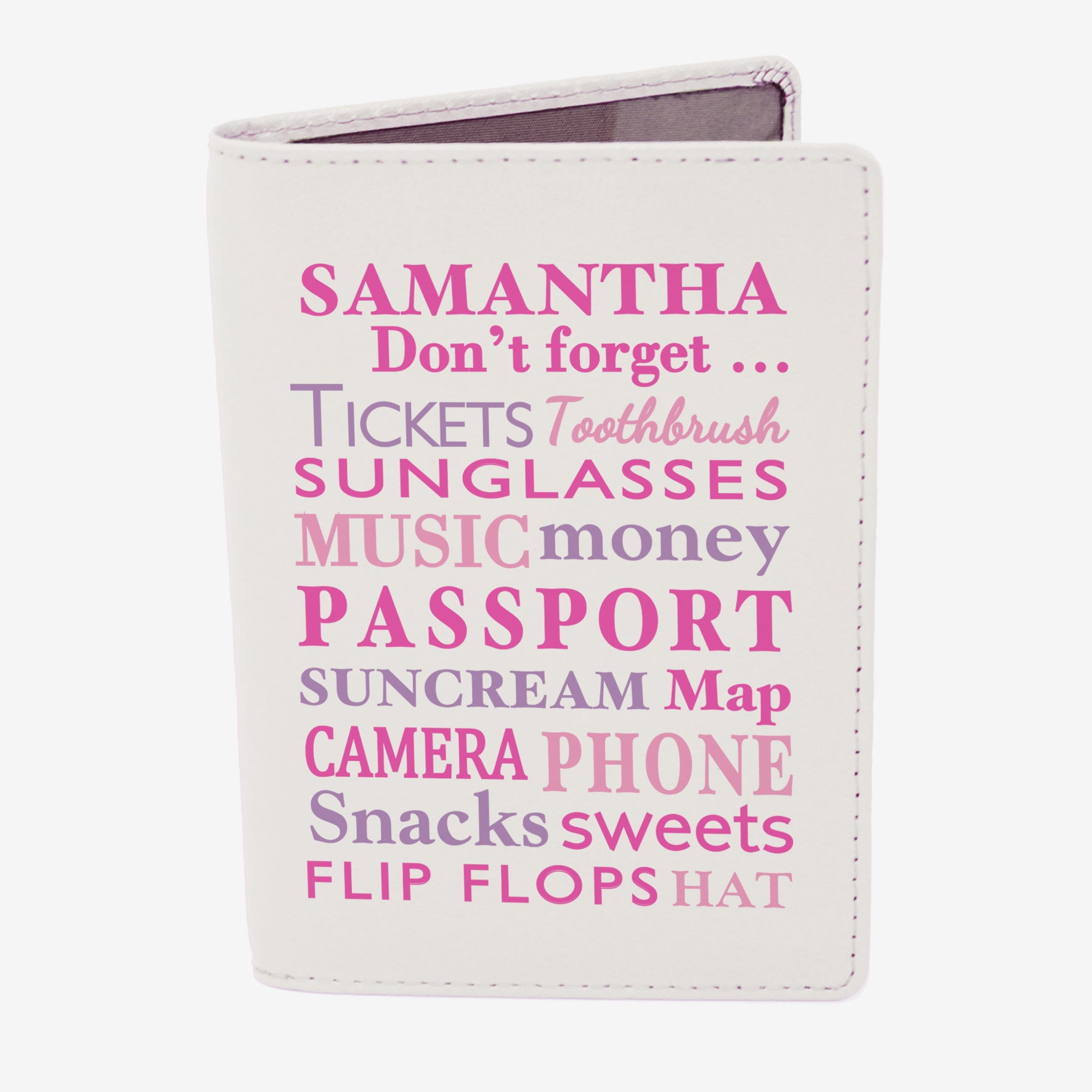 Personalised Don't Forget Cream Passport Holder - image 2