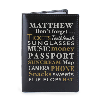 Personalised Don't Forget... Black Passport Holder - image 2