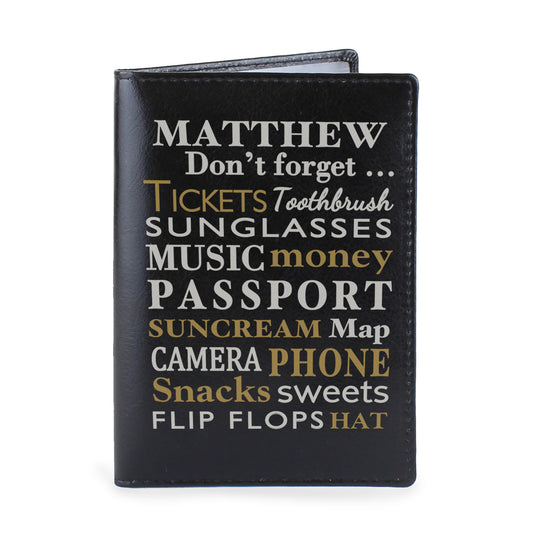 Personalised Don't Forget... Black Passport Holder - image 2