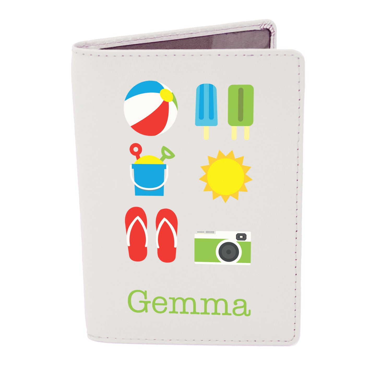 Personalised Bright Travel Cream Passport Holder - image 2