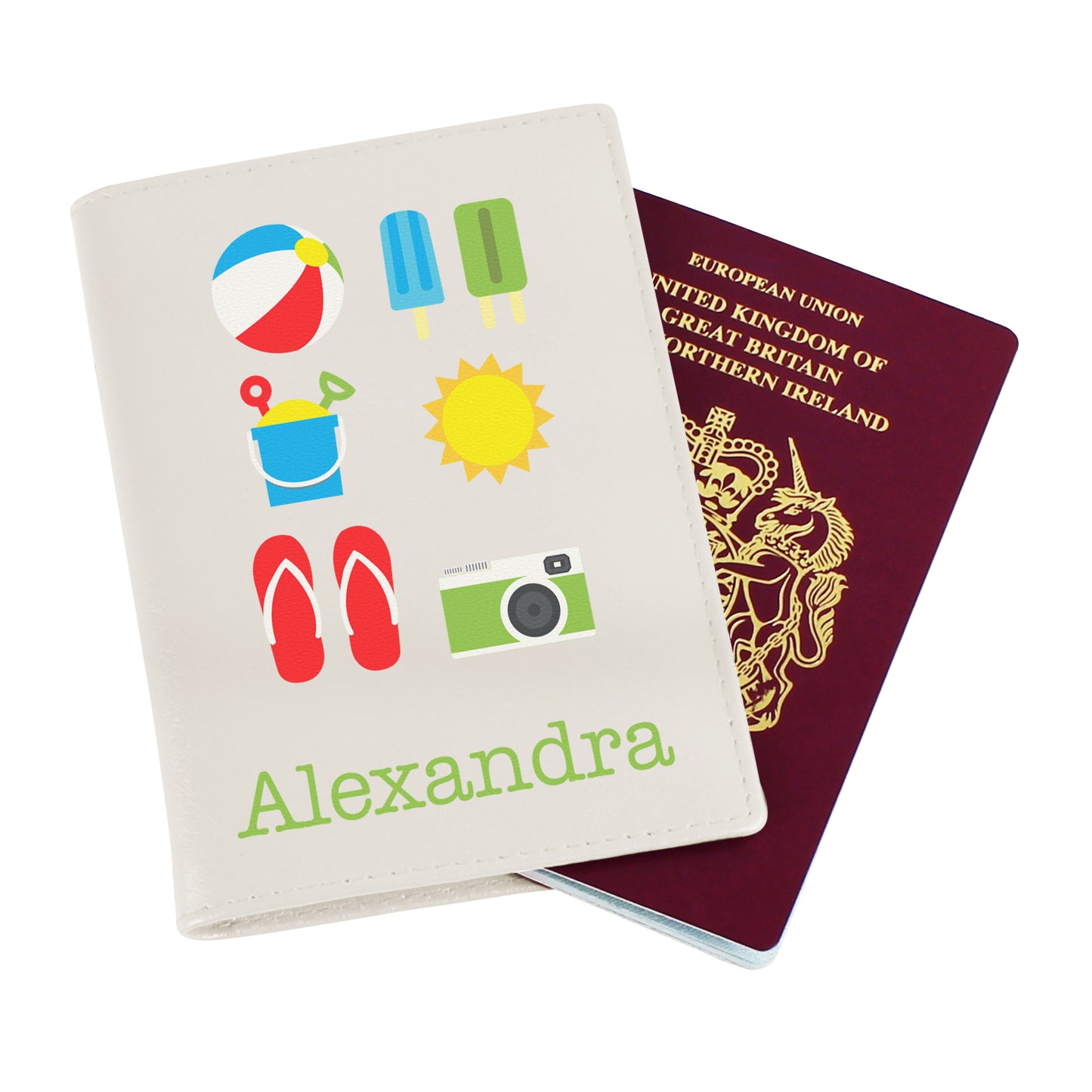 Personalised Bright Travel Cream Passport Holder - image 3