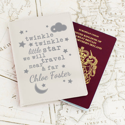 Personalised Twinkle Twinkle Cream Passport Holder from Heartfelt Gifts