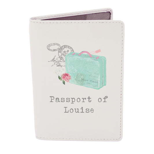 Personalised Vintage Pastel Travel Cream Passport Holder - image 2