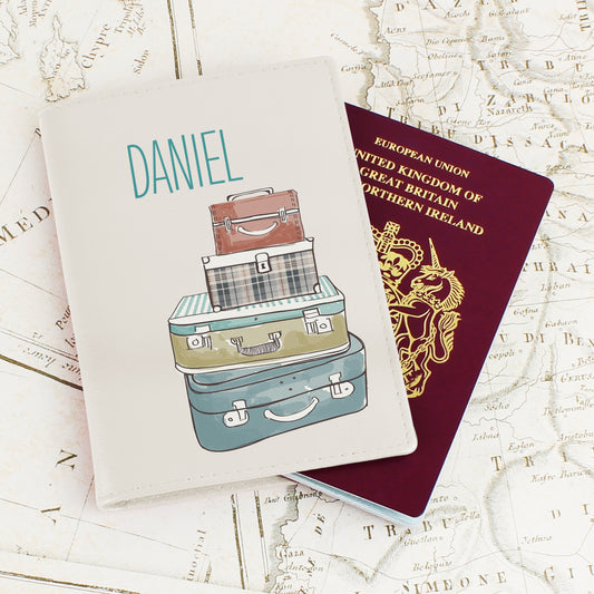 Personalised Suitcases Cream Passport Holder from Heartfelt Gifts