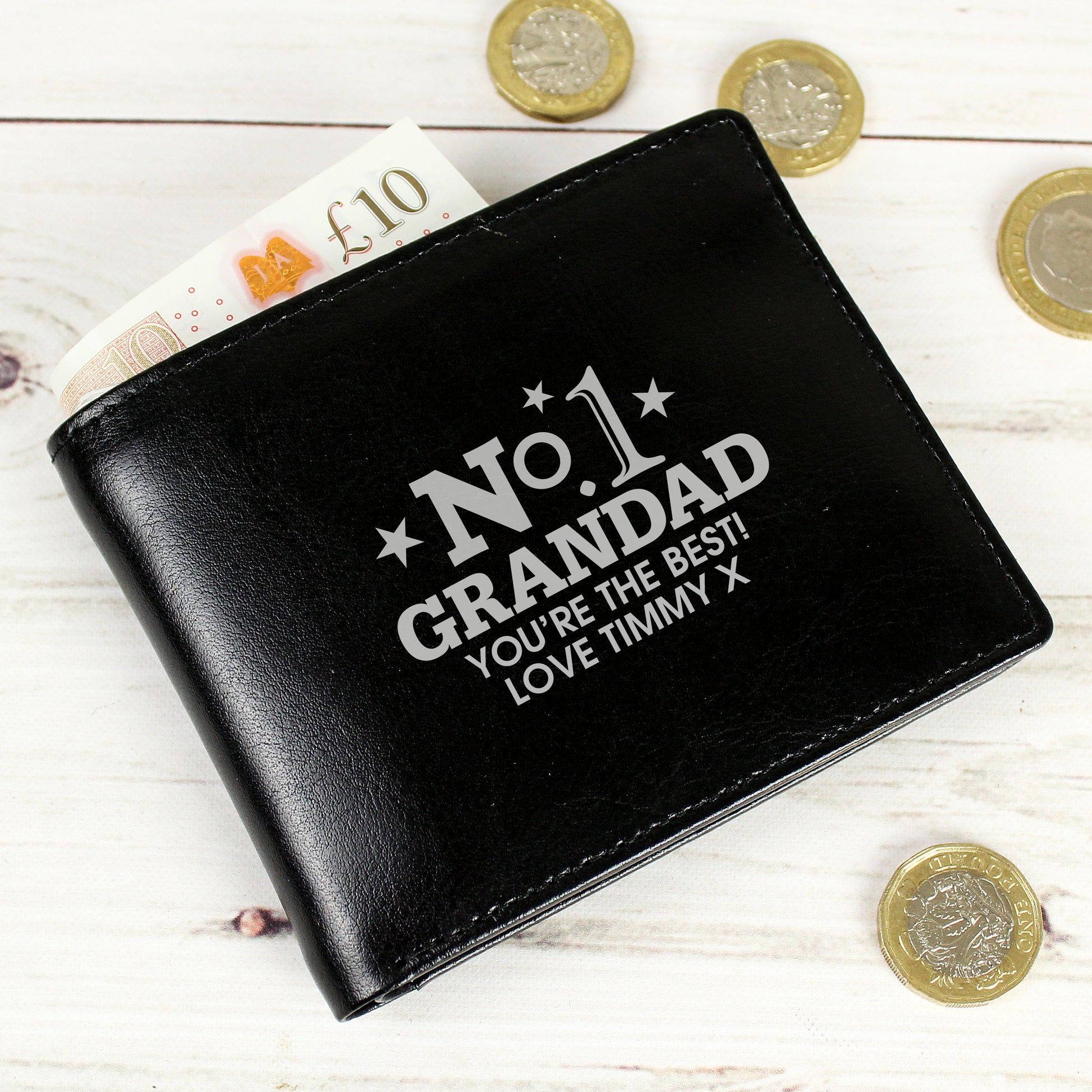 Personalised No.1 Leather Wallet - image 2