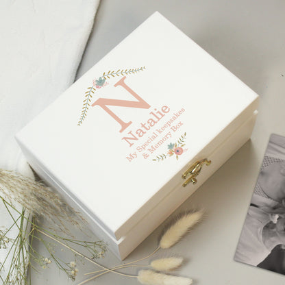 Personalised Floral Wooden Keepsake Box - image 6
