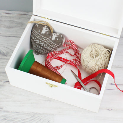 Personalised Sewing Kit White Wooden Keepsake Box - image 5