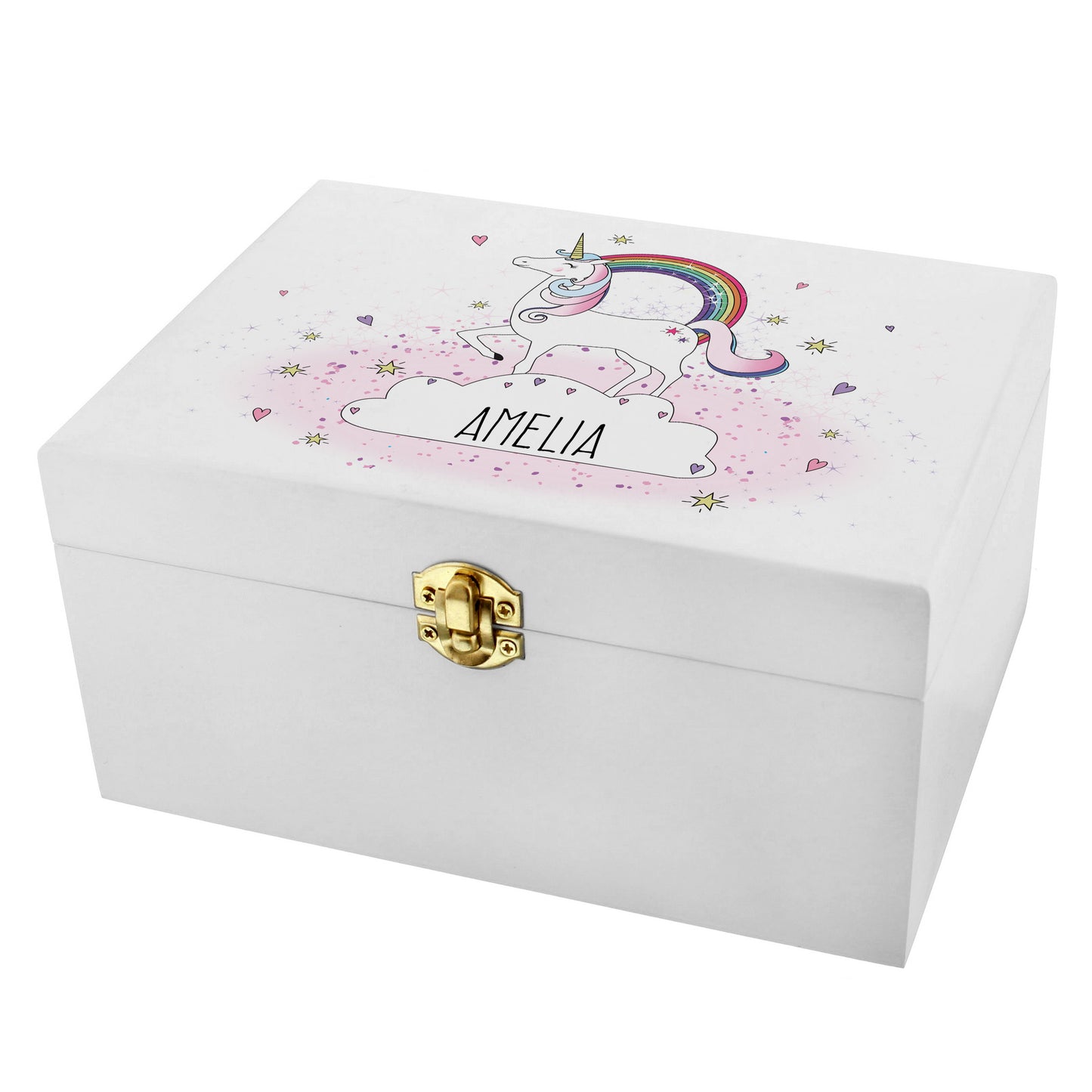 Personalised Unicorn White Wooden Keepsake Box - image 2