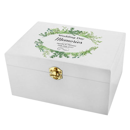 Personalised Fresh Botanical White Wooden Keepsake Box - image 2