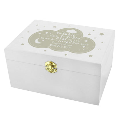 Personalised Twinkle Twinkle White Wooden Keepsake Box - image 2