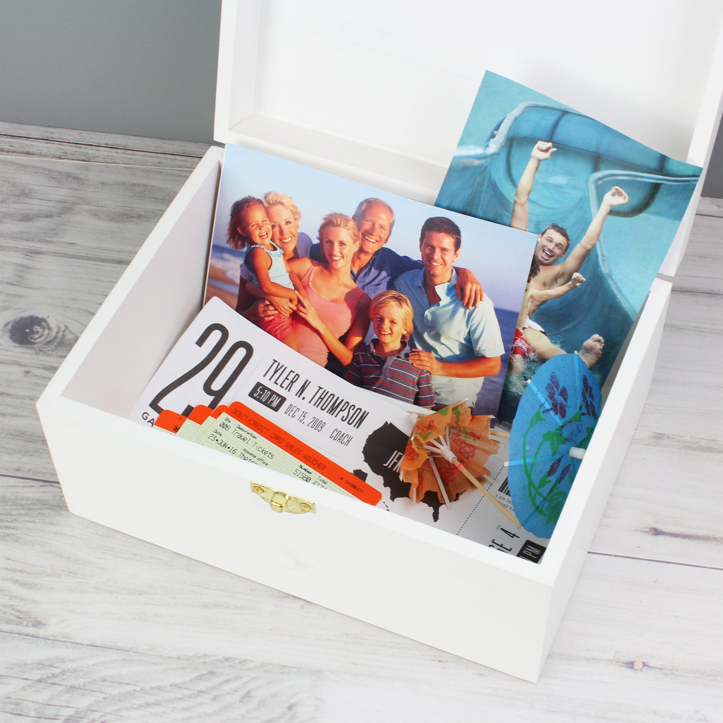 Personalised Rustic Heart White Wooden Keepsake Box - image 9