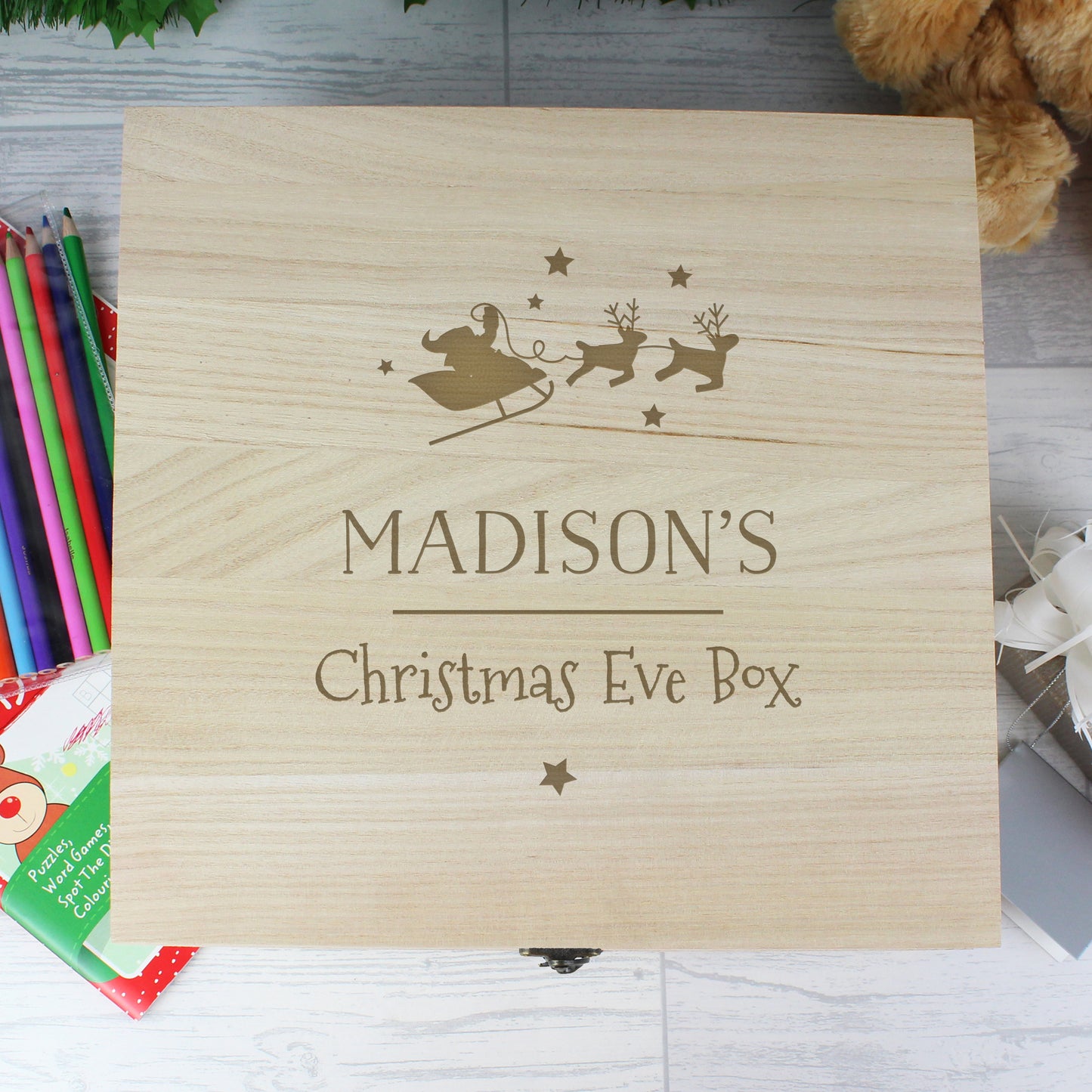 Personalised Large Wooden Christmas Eve Box - image 5