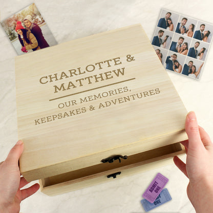 Personalised Any Message Large Wooden Keepsake Box from Heartfelt Gifts